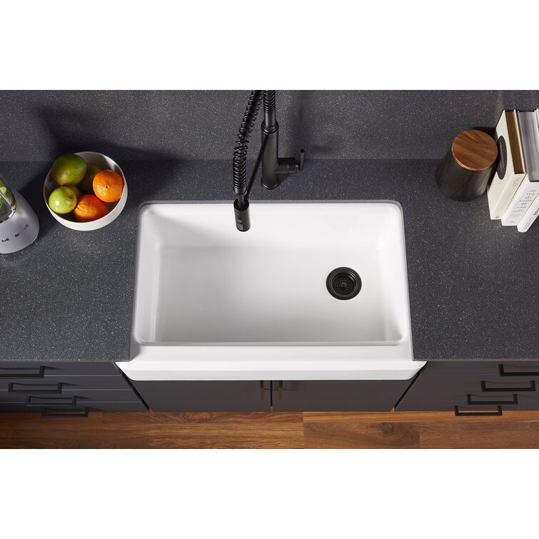 Riverby Undermount Single-Bowl Farmhouse Workstation Kitchen Sink With Tall  Apron